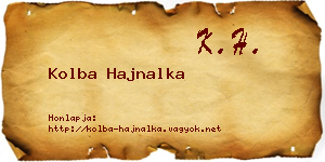 Kolba Hajnalka névjegykártya