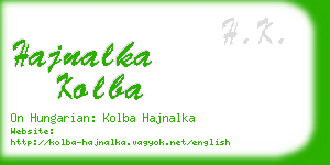 hajnalka kolba business card